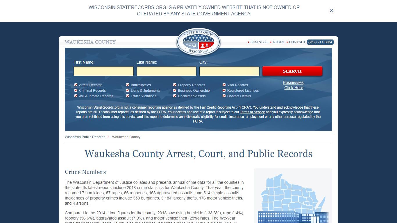 Waukesha County Arrest, Court, and Public Records