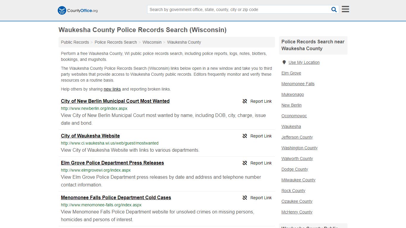 Police Records Search - Waukesha County, WI (Accidents & Arrest Records)